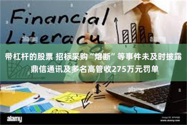 带杠杆的股票 招标采购“熔断”等事件未及时披露 鼎信通讯及多名高管收275万元罚单