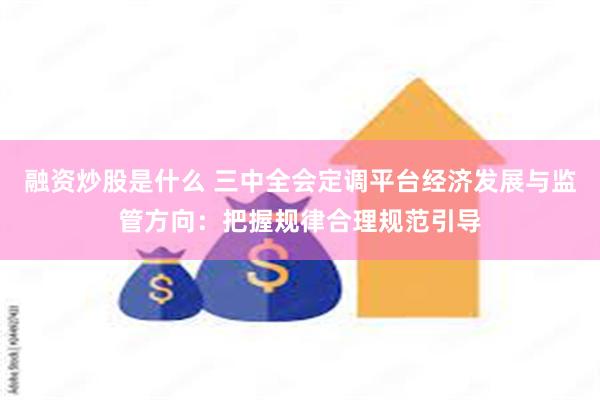 融资炒股是什么 三中全会定调平台经济发展与监管方向：把握规律合理规范引导