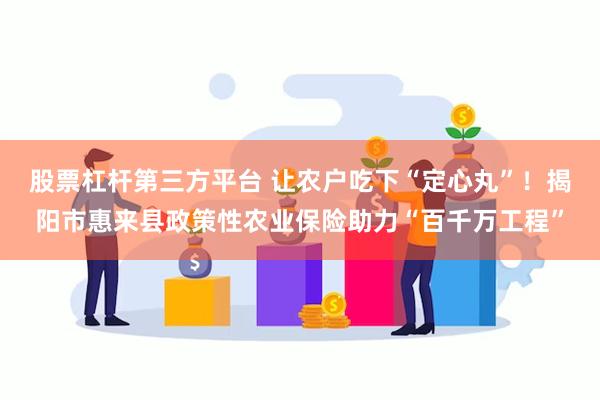 股票杠杆第三方平台 让农户吃下“定心丸”！揭阳市惠来县政策性农业保险助力“百千万工程”